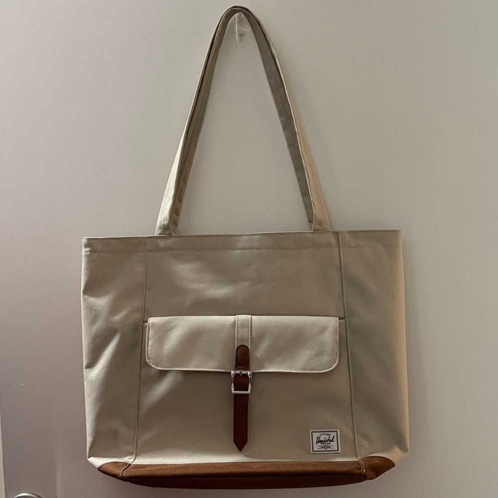 Herschel Supply Company Cream and Brown Tote
